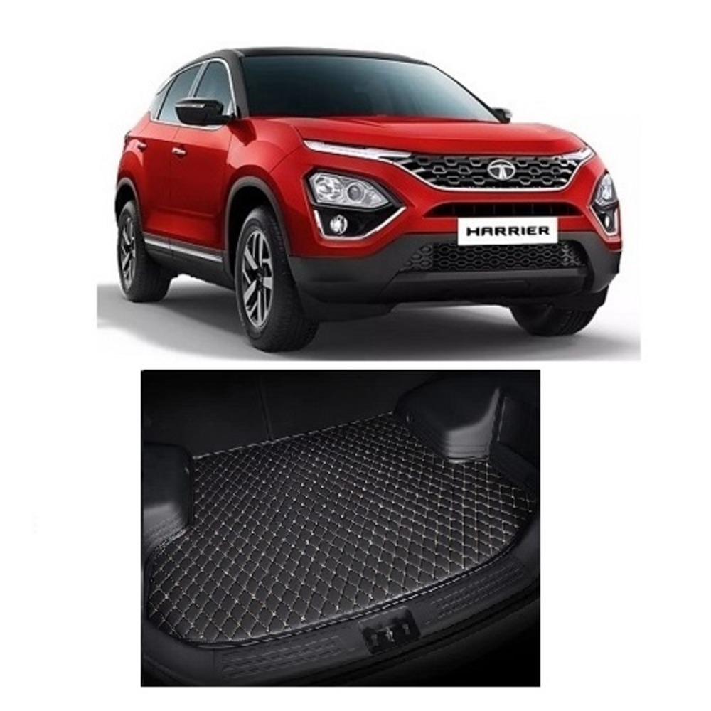 7D Car Trunk/Boot/Dicky PU Leatherette Mat for	Harrier  - Black